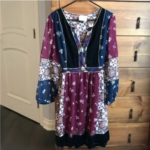 Maeve Quartier Latin Patchwork long Sleeve Dress!!